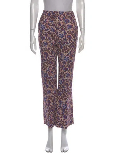Pre-owned La Doublej Floral Print Wide Leg Pants In Neutral