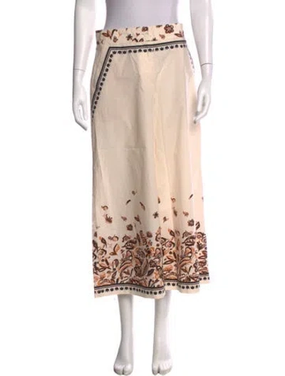 Pre-owned La Doublej Floral Print Wide Leg Pants In Neutral