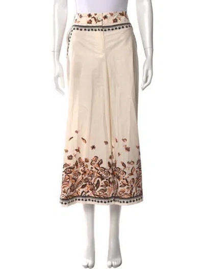 Pre-owned La Doublej Floral Print Wide Leg Pants In Neutral