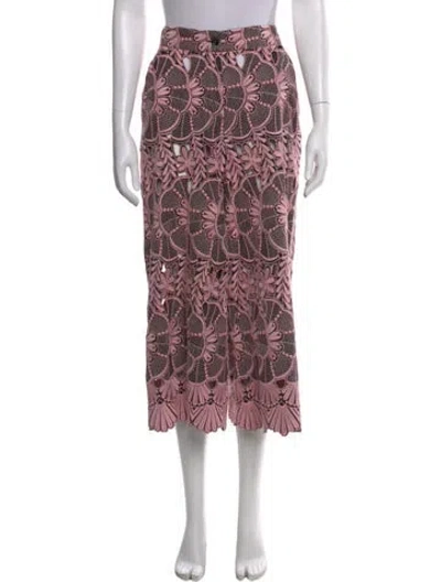 Pre-owned La Doublej Floral Print Wide Leg Pants In Pink
