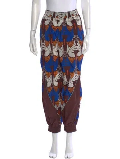 Pre-owned La Doublej Floral Print Wide Leg Pants In Red