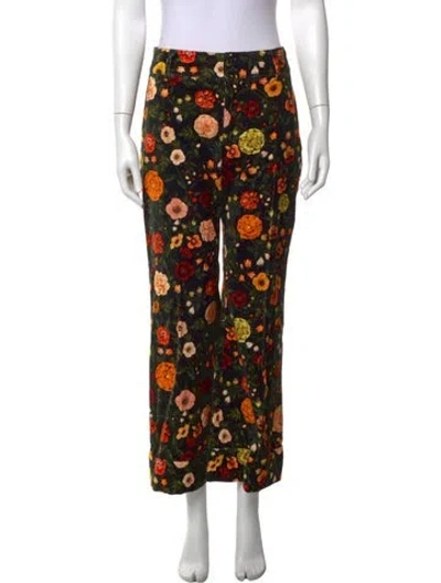 Pre-owned La Doublej Floral Print Wide Leg Pants W/ Tags In Black