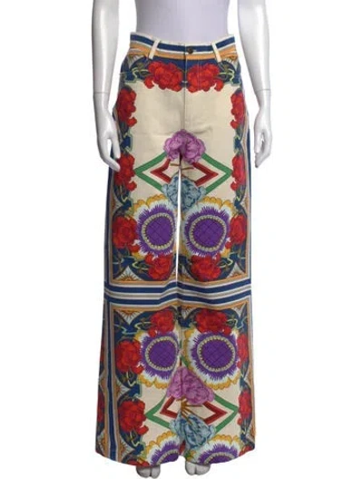 Pre-owned La Doublej Floral Print Wide Leg Pants W/ Tags In Multicolor