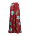 La Doublej Floral Printed Casual Pants In Red