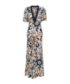 La Doublej Floral Puff-sleeve Dress In Gray