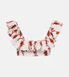 La Doublej Ruffle Bikini Top In Mini Iris