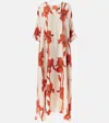 La Doublej La Double J Muumuu Printed Silk-satin Maxi Dress In Multicoloured