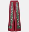 La Doublej Palazzo Printed Silk Wide-leg Pants In Red
