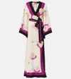 La Doublej Floral Silk Twill Wrap Dress