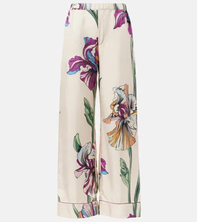 La Doublej Weite Hose Aus Seide In Multicolor