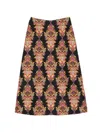 La Doublej Cornucopia Wool-blend Midi Skirt In Multi