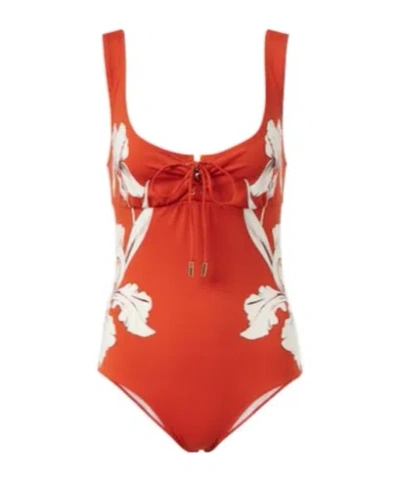 La Doublej Floral Swimsuit In Red