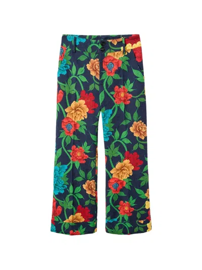 La Doublej Floral Trousers In Multi