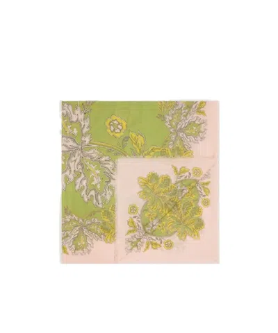 La Doublej Floral-print Frayed-edge Scarf In Pink