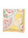 La Doublej Floral-print Graphic-pattern Scarf In Yellow