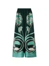 La Doublej La Double J Printed Silk-twill Palazzo Trousers In Green