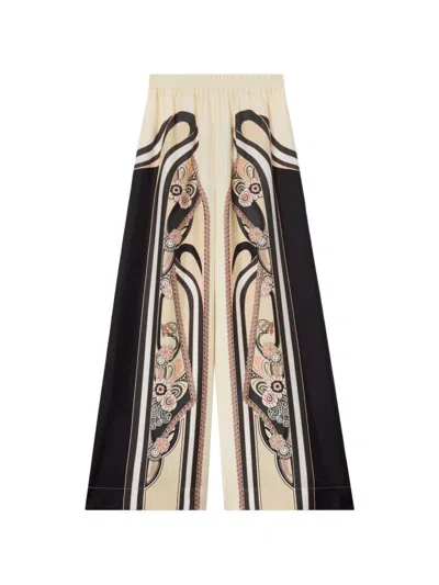 La Doublej Floral-print Palazzo Trousers In Multi