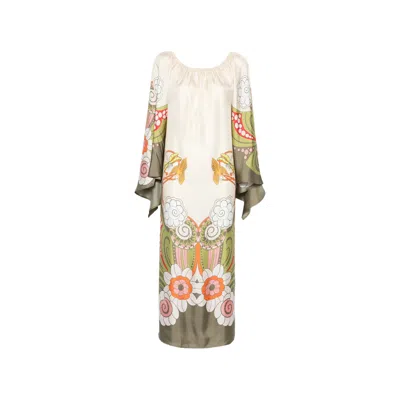 La Doublej Floral-print Silk-satin Maxi Dress In Multi
