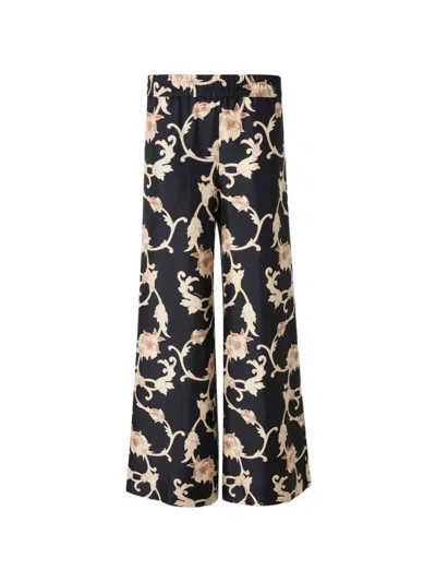 La Doublej Floral-print Silk-twill Palazzo Pants In Multi
