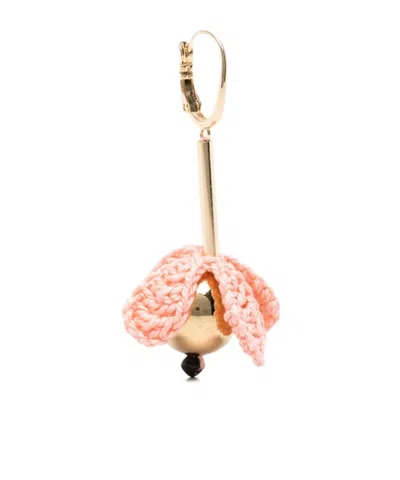 La Doublej Flower Pendant Earrings In Gold