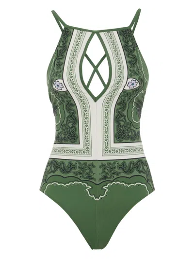La Doublej Fonda Swimsuit In Mirage Placée Green