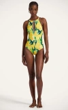 La Doublej Floral-print Halter Swimsuit