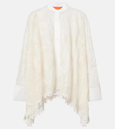 La Doublej Foulard Cotton Blend Lace Cover-up In White