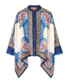 La Doublej Foulard Printed Silk Twill Shirt In Blue