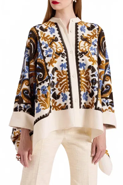 La Doublej Foulard Jacket In Corsini Cream In Multi