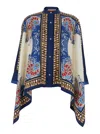 La Doublej Foulard Multicolor Silk Shirt With Draped Detail And All-over Floral Print Woman