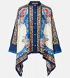 La Doublej Foulard Printed Silk Twill Shirt In Blue