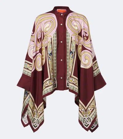 La Doublej Foulard Printed Silk Twill Shirt In Multi