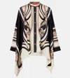 La Doublej Foulard Printed Silk Twill Shirt In Black