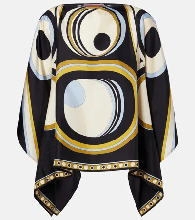 La Doublej Foulard Printed Silk Twill Top In Multi