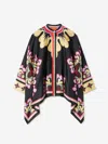 La Doublej Floral Print Cape In Black