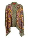 La Doublej La Double J Intricate Patterned White Silk Shirt In Green