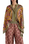 La Doublej La Double J Intricate Patterned White Silk Shirt In Multi