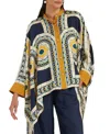 La Doublej Printed Top In Mudejar Placee Blue