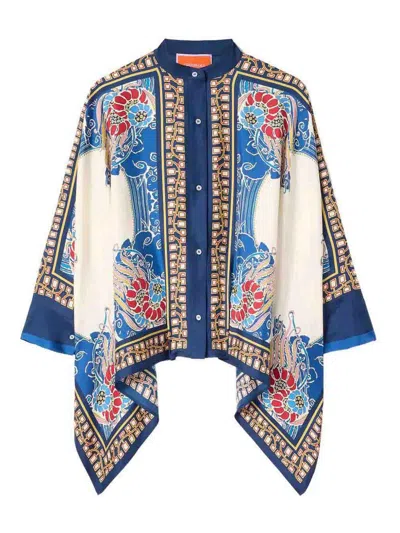 La Doublej Printed Foulard Shirt In Blue