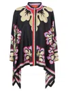 La Doublej Floral Print Cape In Black
