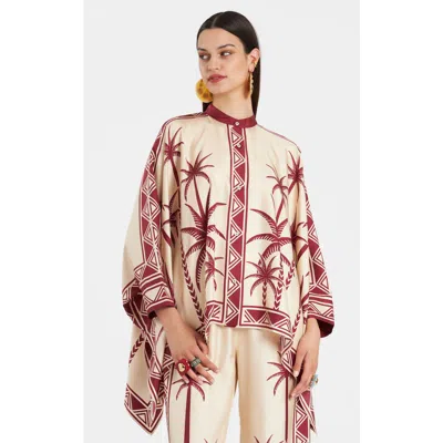 La Doublej Foulard Shirt Placée Date Palms Ivory In Date Palms Placée Ivory