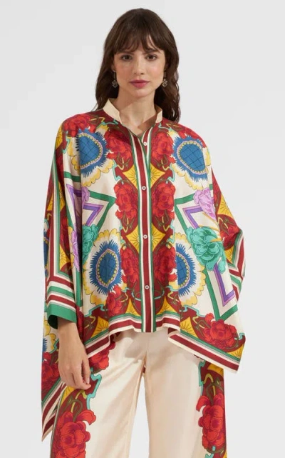 LA DOUBLEJ LA DOUBLEJ FOULARD SHIRT PLACÉE TAORMINA IVORY