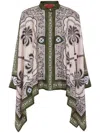 La Doublej Green Shirt With All-over Graphic Print In Weiss