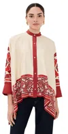 La Doublej 'foulard' Silk Shirt In White