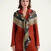 La Doublej Fringe Triangle Scarf In Brown