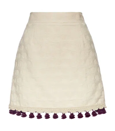 La Doublej Baia Jacquard Mini Skirt In Creamy