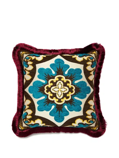 LA DOUBLEJ FRINGED PATTERNED CUSHION (50CM X 50CM)