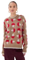 La Doublej Fun Guy Sweater Camel In Multi