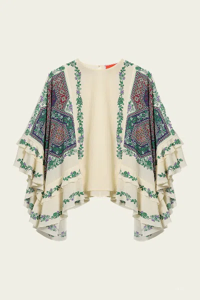 La Doublej Galaxy Top In Regalia Placée Ecru In Neutral