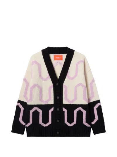 La Doublej Geometric Comber Cardigan In Multi